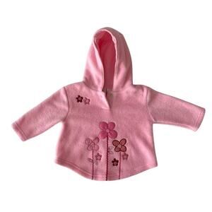 Miniwear Vintage Widgeon Kids Style Pink Fleece Baby Girl Sweater Jacket Hoodie